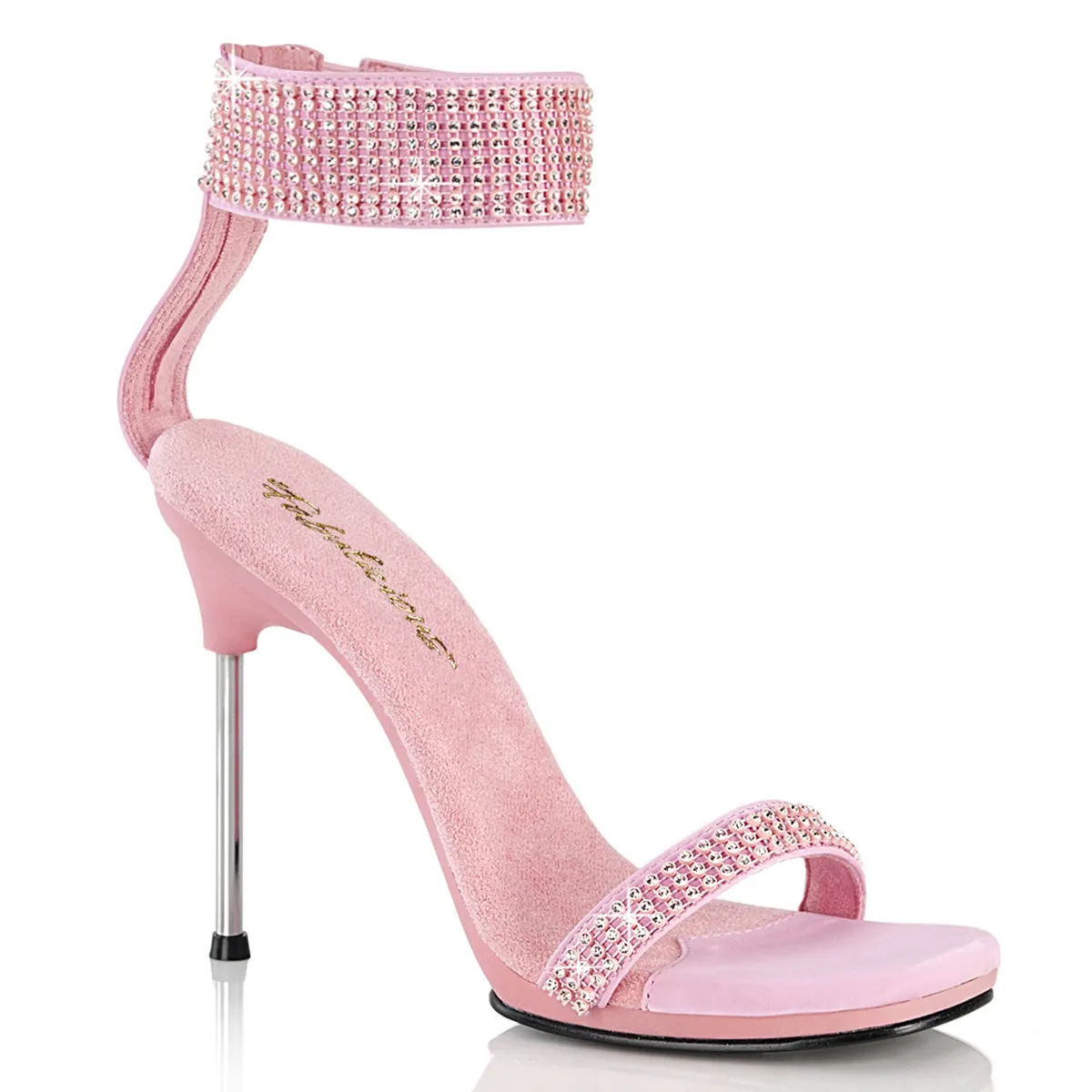 4 Inch Heel CHIC-40 Baby Pink Rhinestone