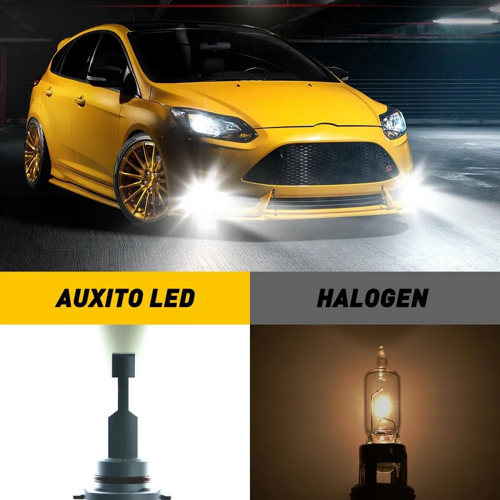 9006/HB4 LED Fog Light Bulb Fanless, 6000LM Per Set, 6500K Cool White with CSP LED Chips, Daytime Running Lights DRL Bulbs for Cars, Trucks