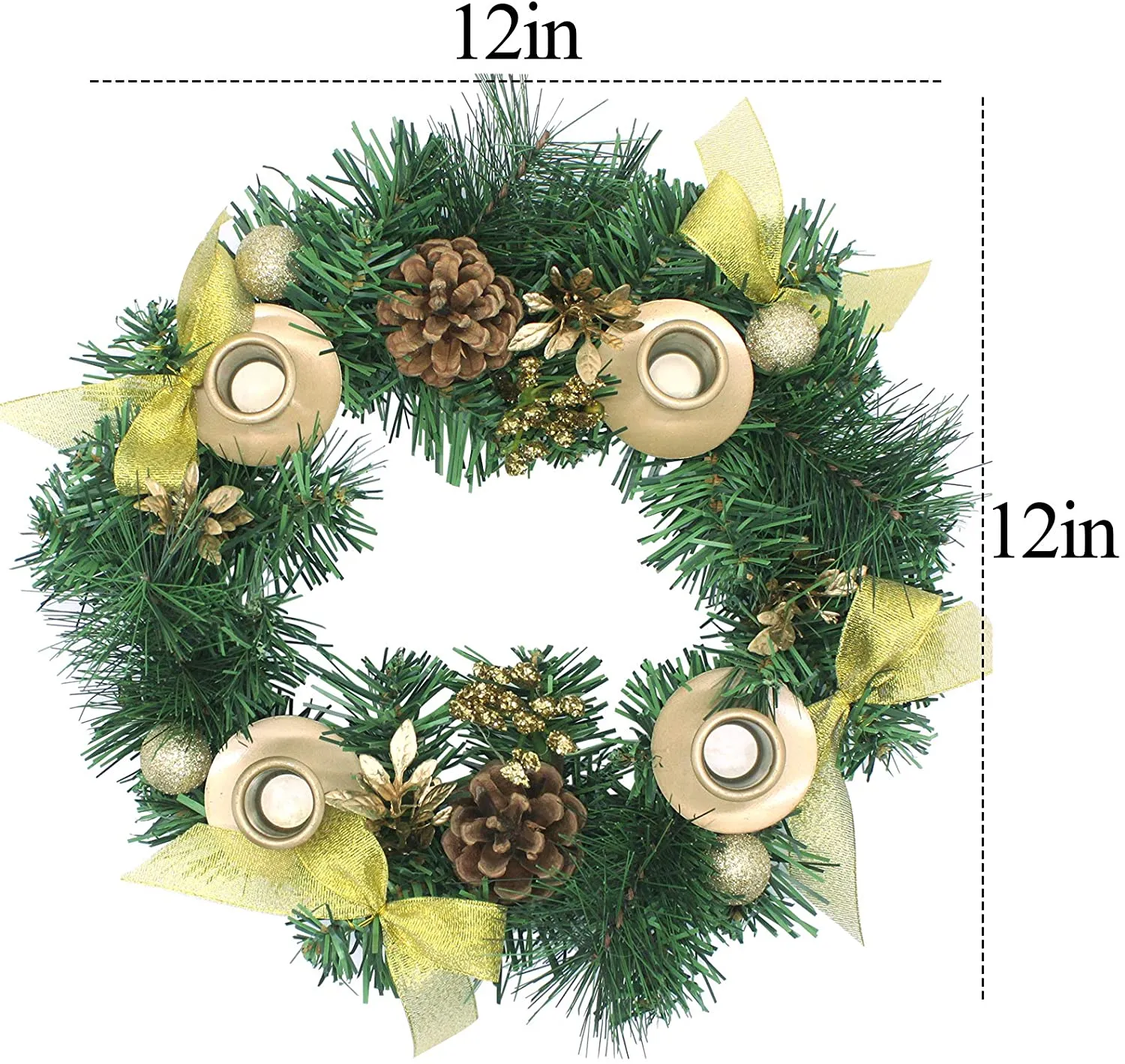 Advent Candle Holder Wreath X-mas Candles Decorations