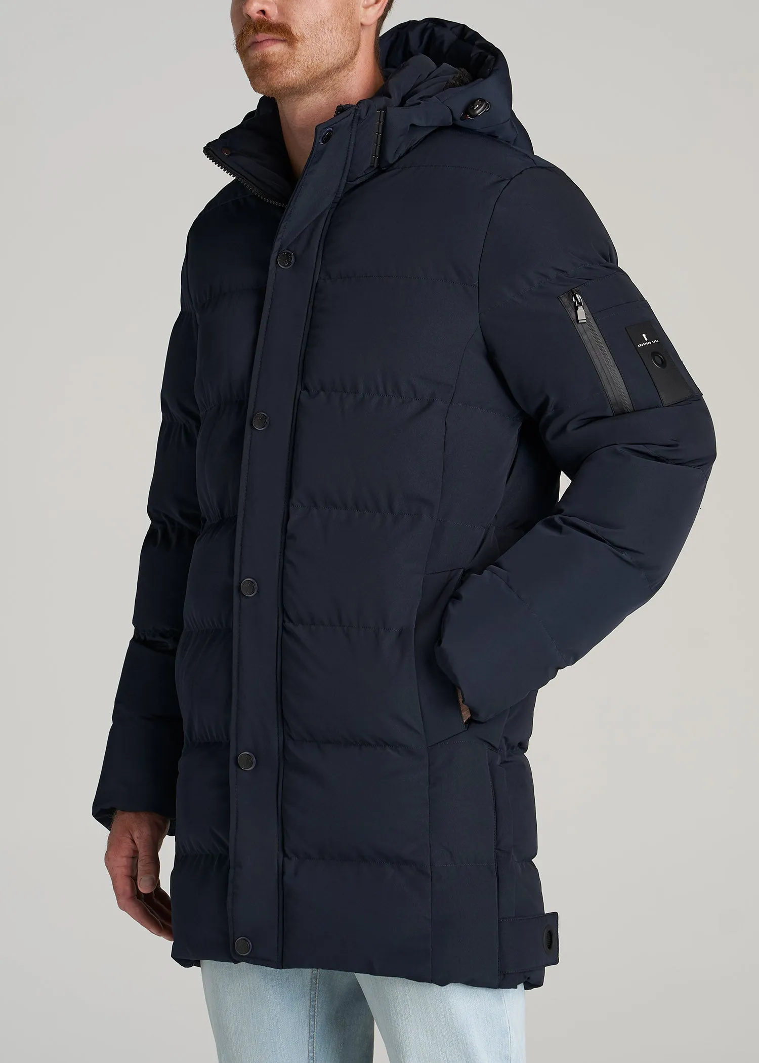 American Tall X Point Zero Long Quilted Men's Tall Parka in Navy