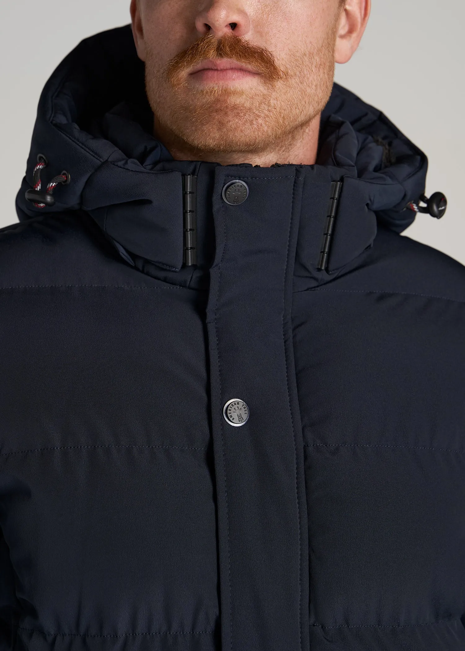 American Tall X Point Zero Long Quilted Men's Tall Parka in Navy