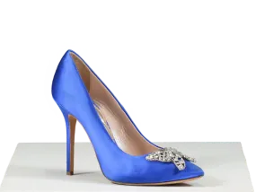 Aruna Seth Blue Satin Embellished Stilettos UK 7 EU 40 👠