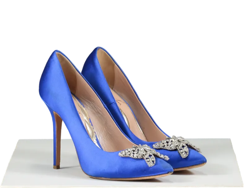 Aruna Seth Blue Satin Embellished Stilettos UK 7 EU 40 👠