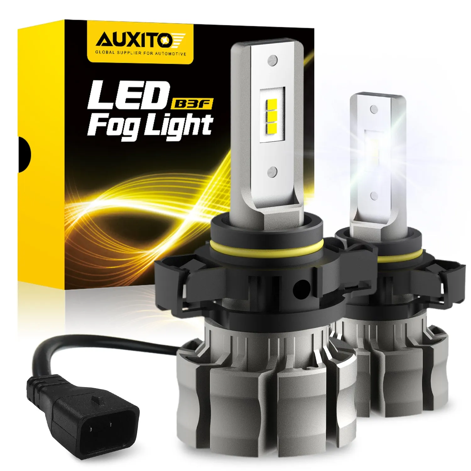 AUXITO 5202 LED Bulb Fog Light Bulbs, Fanless Design, 6000 Lumens 6500K White 5201 PS19W Halogen Bulb DRL Replacement