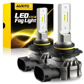 AUXITO 9145 LED Bulb 9140/H10 LED Fog Light Bulbs, Fanless Design, 6000 Lumens 6500K White 300% Brightness 9140 9145 Fog Light Lamp