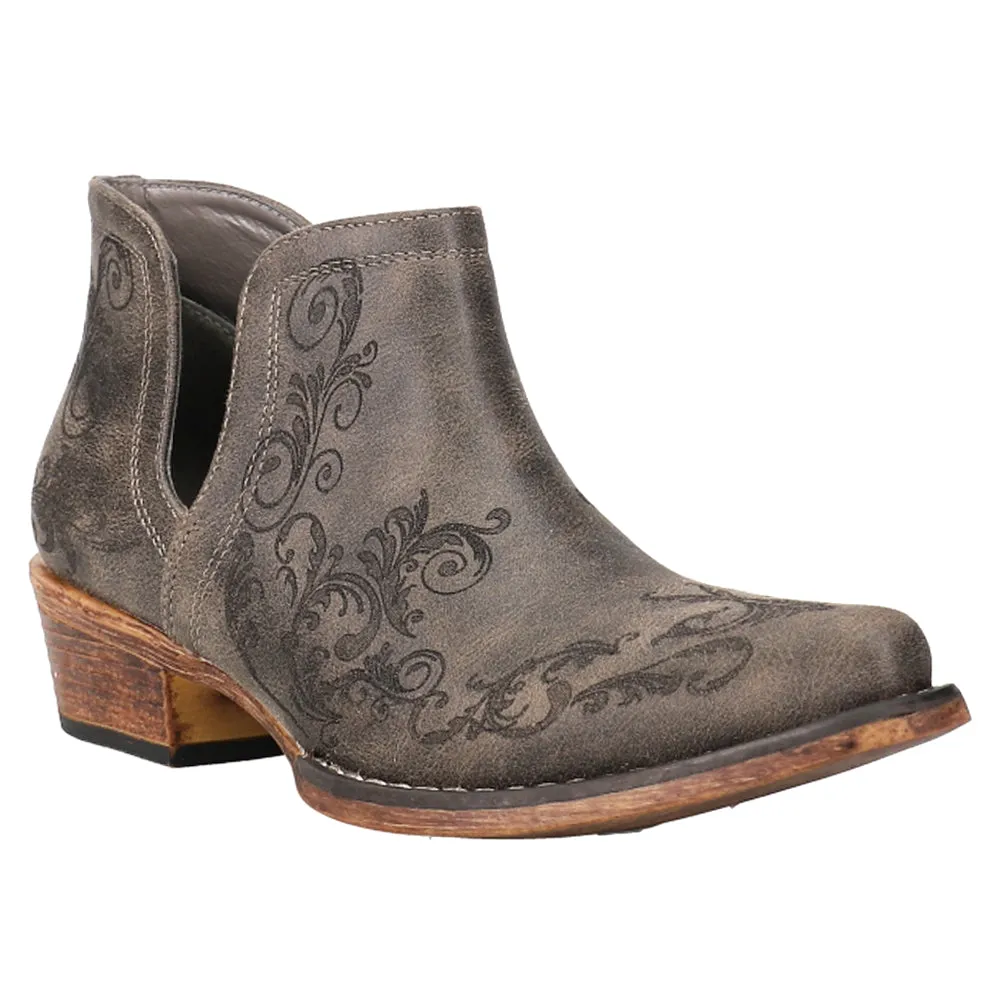 Ava Paisley Embossed Snip Toe Cowboy Booties