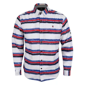 Bajieli Executive White With Red, Blue, And Black Colored LongSleeve Shirt