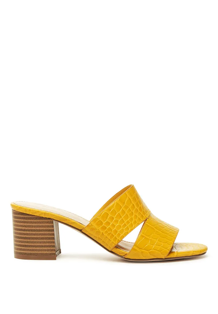 belen croc print slip-on sandals