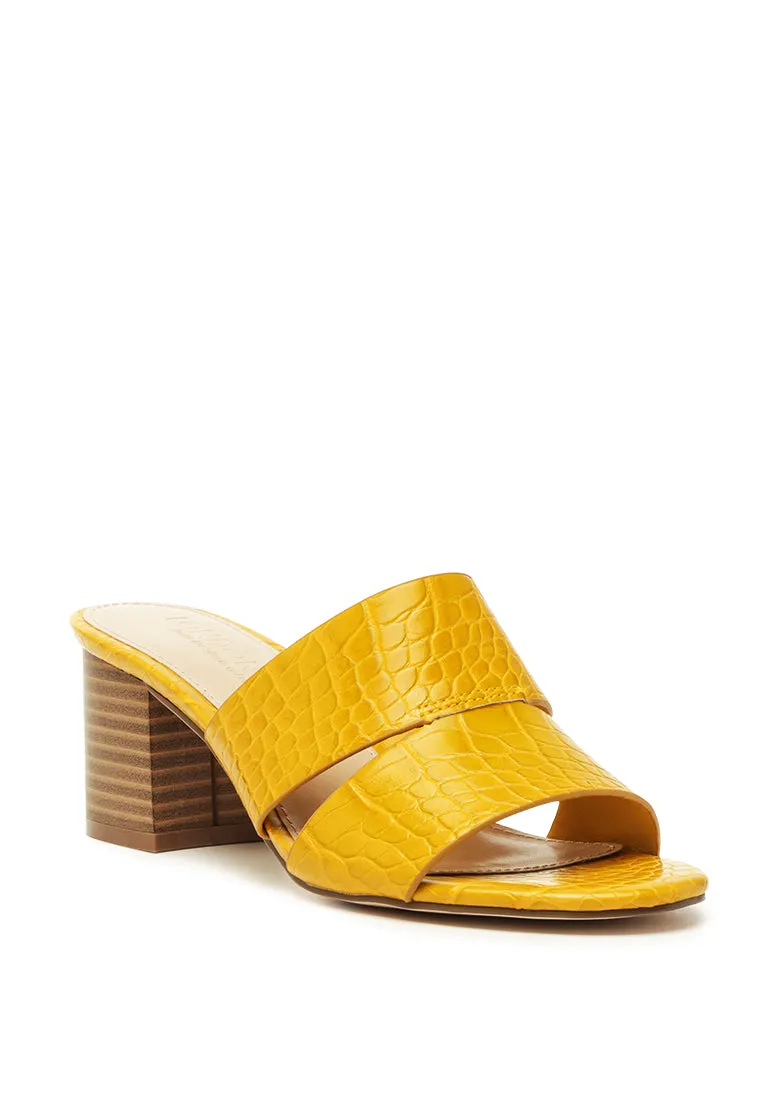 belen croc print slip-on sandals