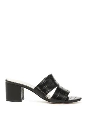 belen croc print slip-on sandals