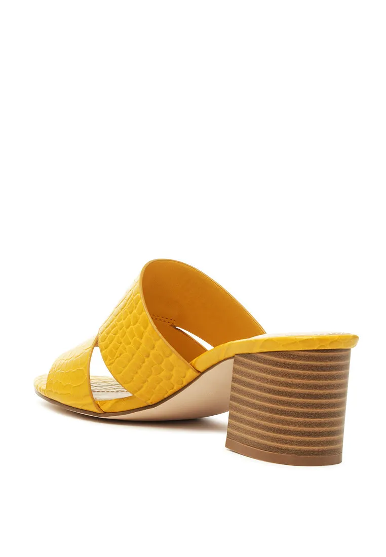 belen croc print slip-on sandals