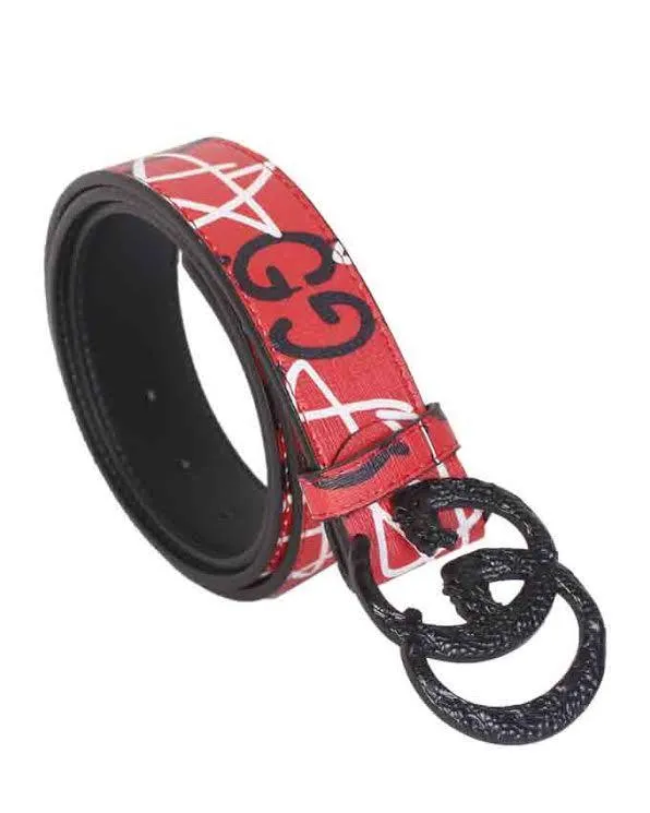 Belts With Genuine Fashion Print Black Buckle