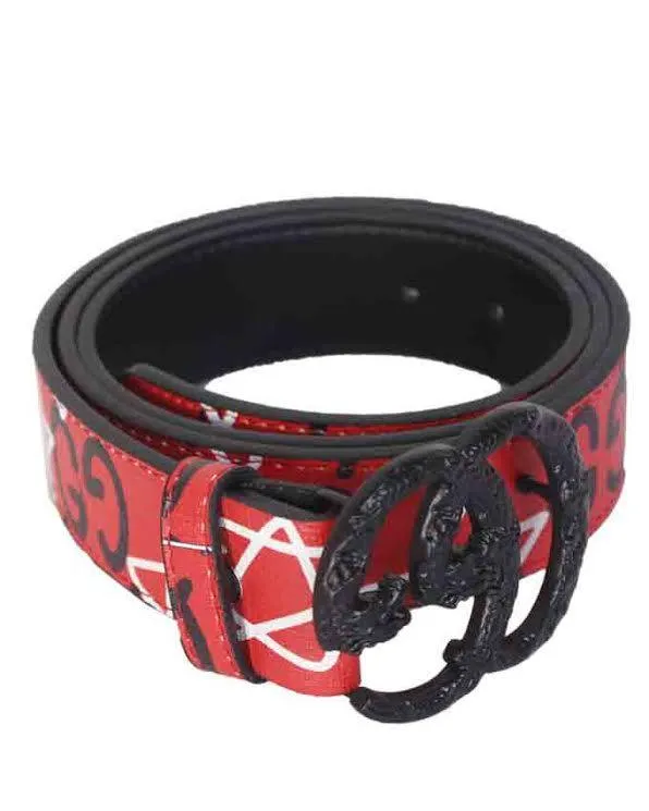 Belts With Genuine Fashion Print Black Buckle