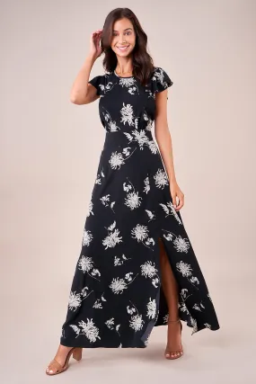 Bermuda Open Back Floral Maxi Dress