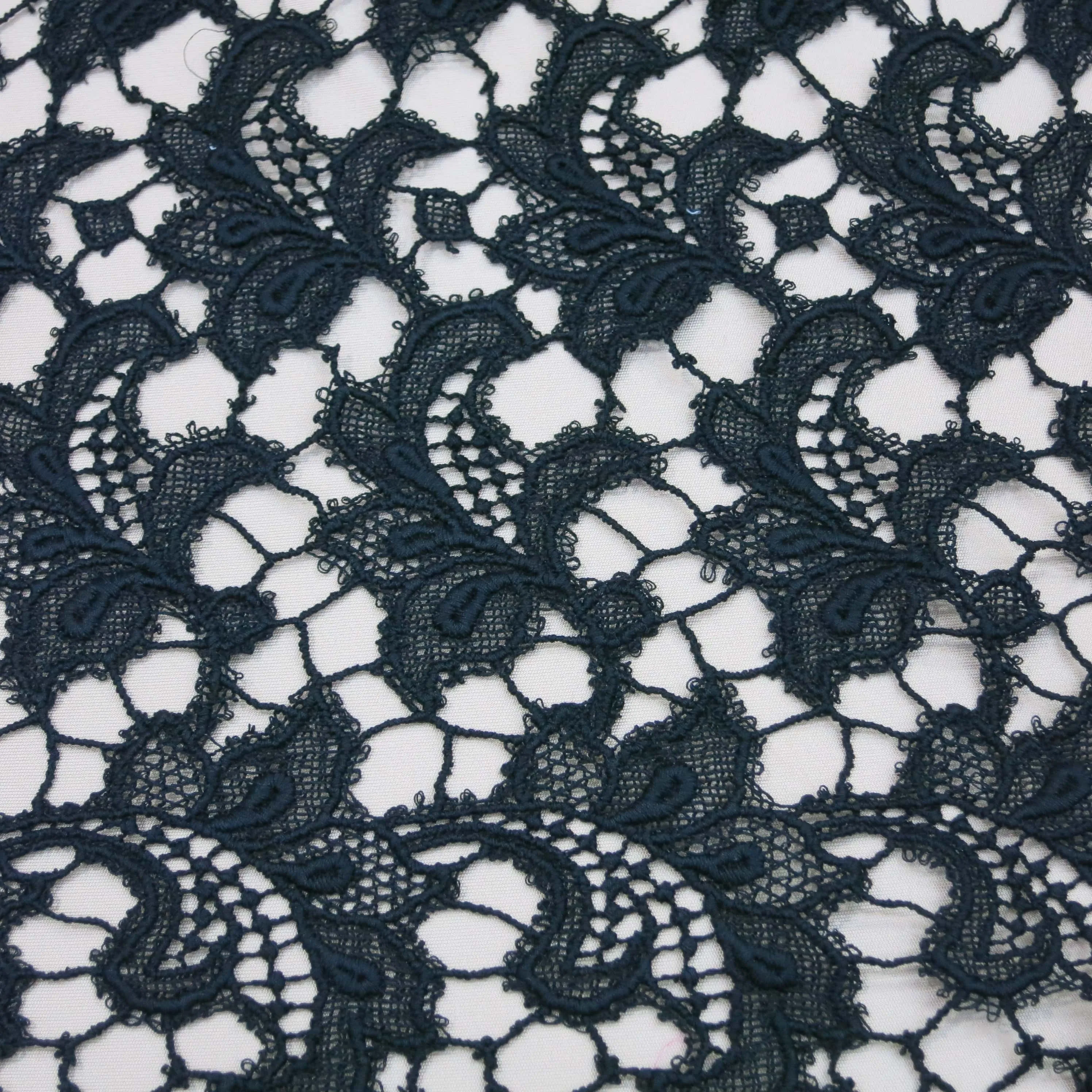 Black Floral Guipire French Guipure Lace