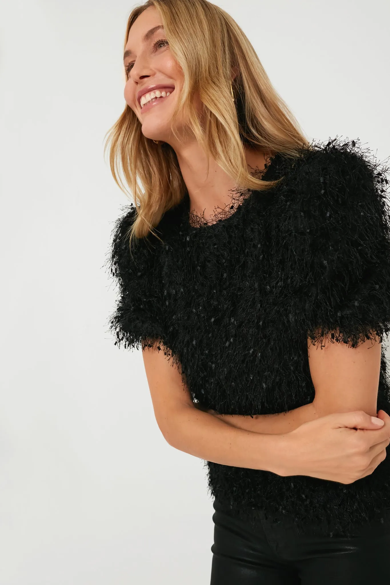 Black Textured Hazel Blouse