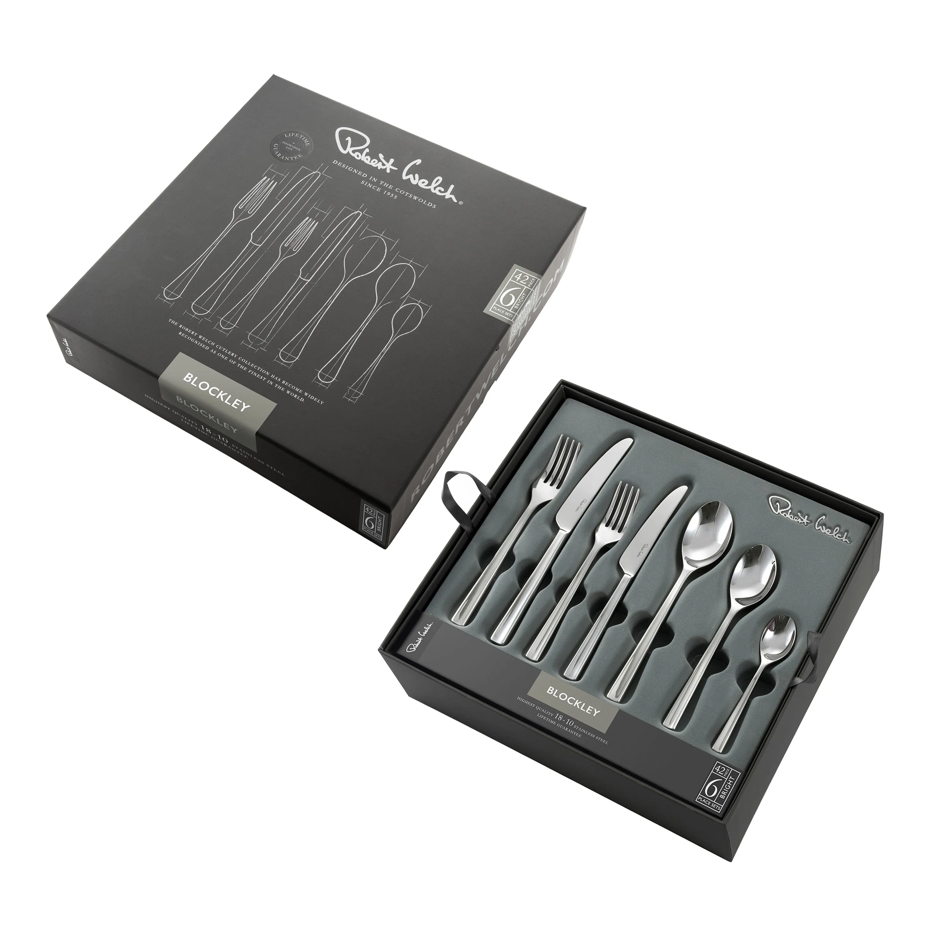 Blockley Bright Cutlery Set, 42 Piece for 6 People