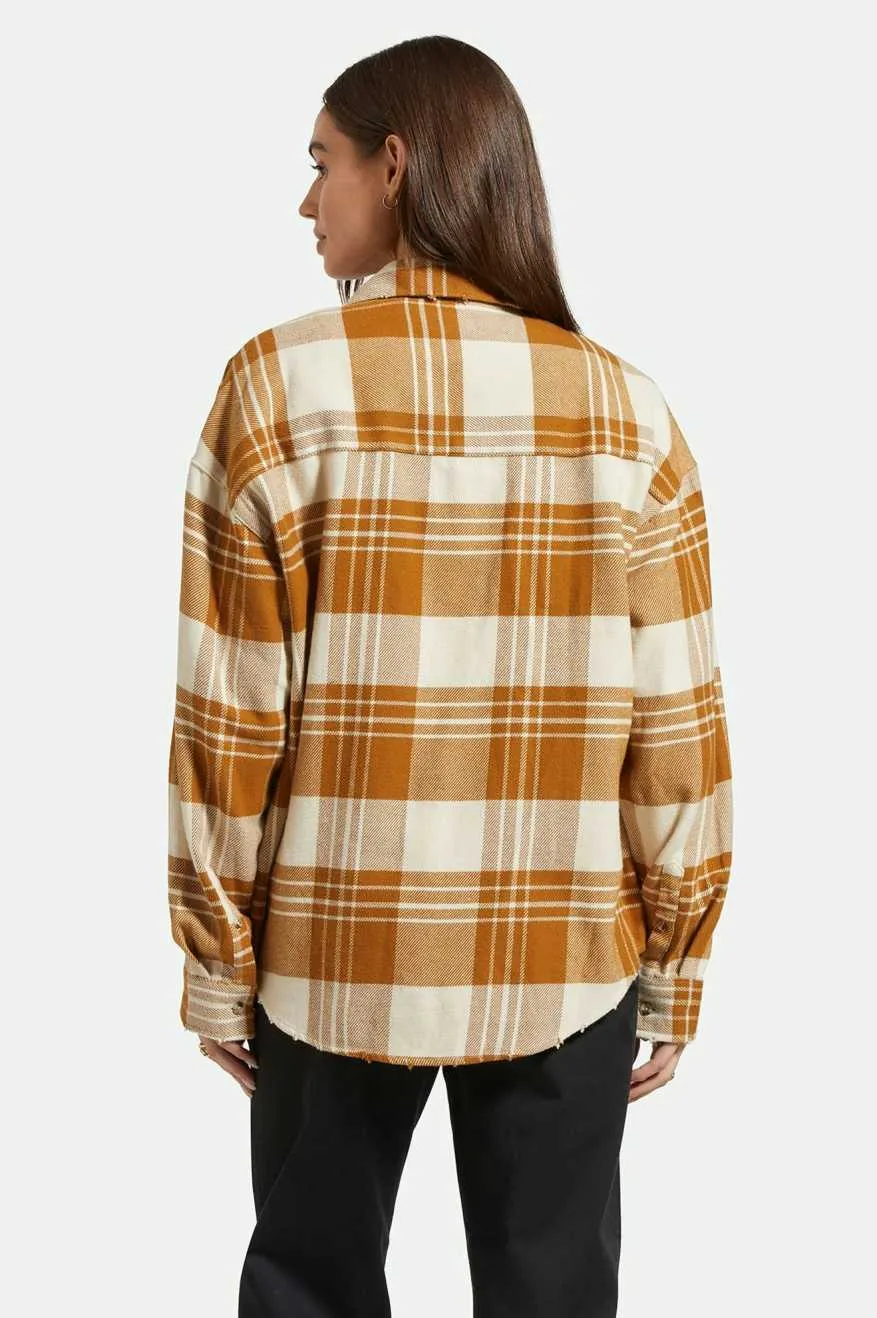 Bowery Washed Copper White Check Flannel Shirt