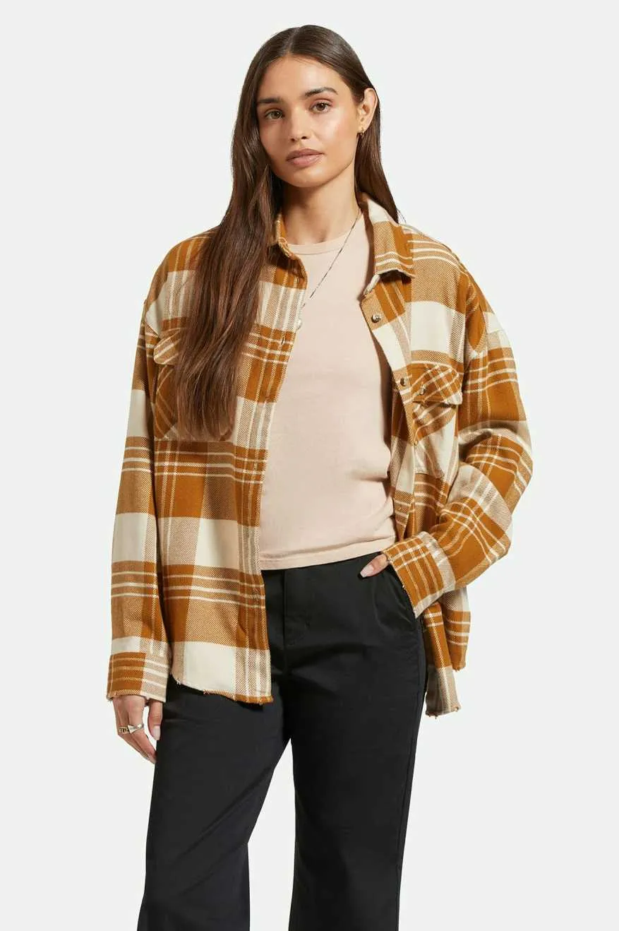 Bowery Washed Copper White Check Flannel Shirt