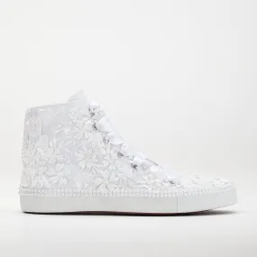 Claire - White Lace Wedding Converse with Pearls