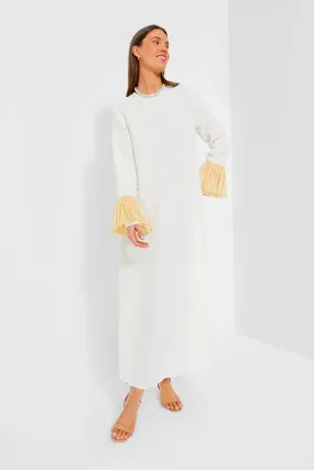 Coconut Milk Crusoe Raffia Linen Maxi Dress