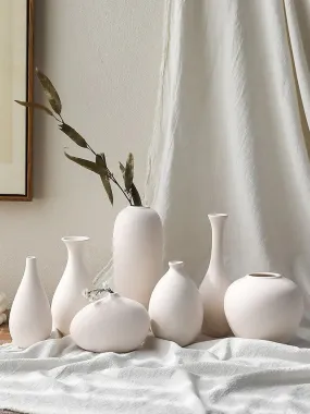 Contemporary Graffiti-Style White Ceramic Vase