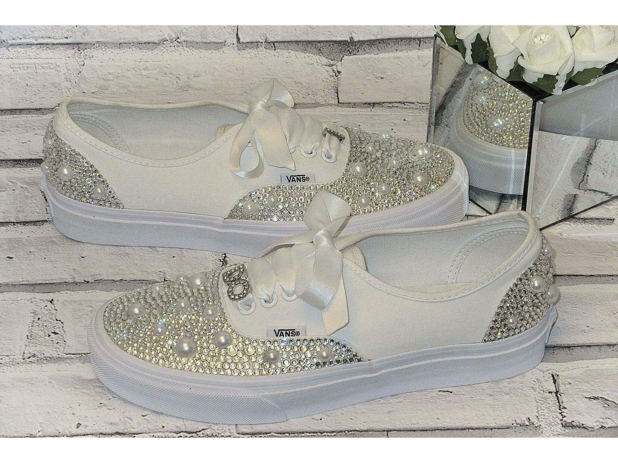 Crystal & Pearl Wedding "I Do" Vans, Wedding Trainers for Brides.