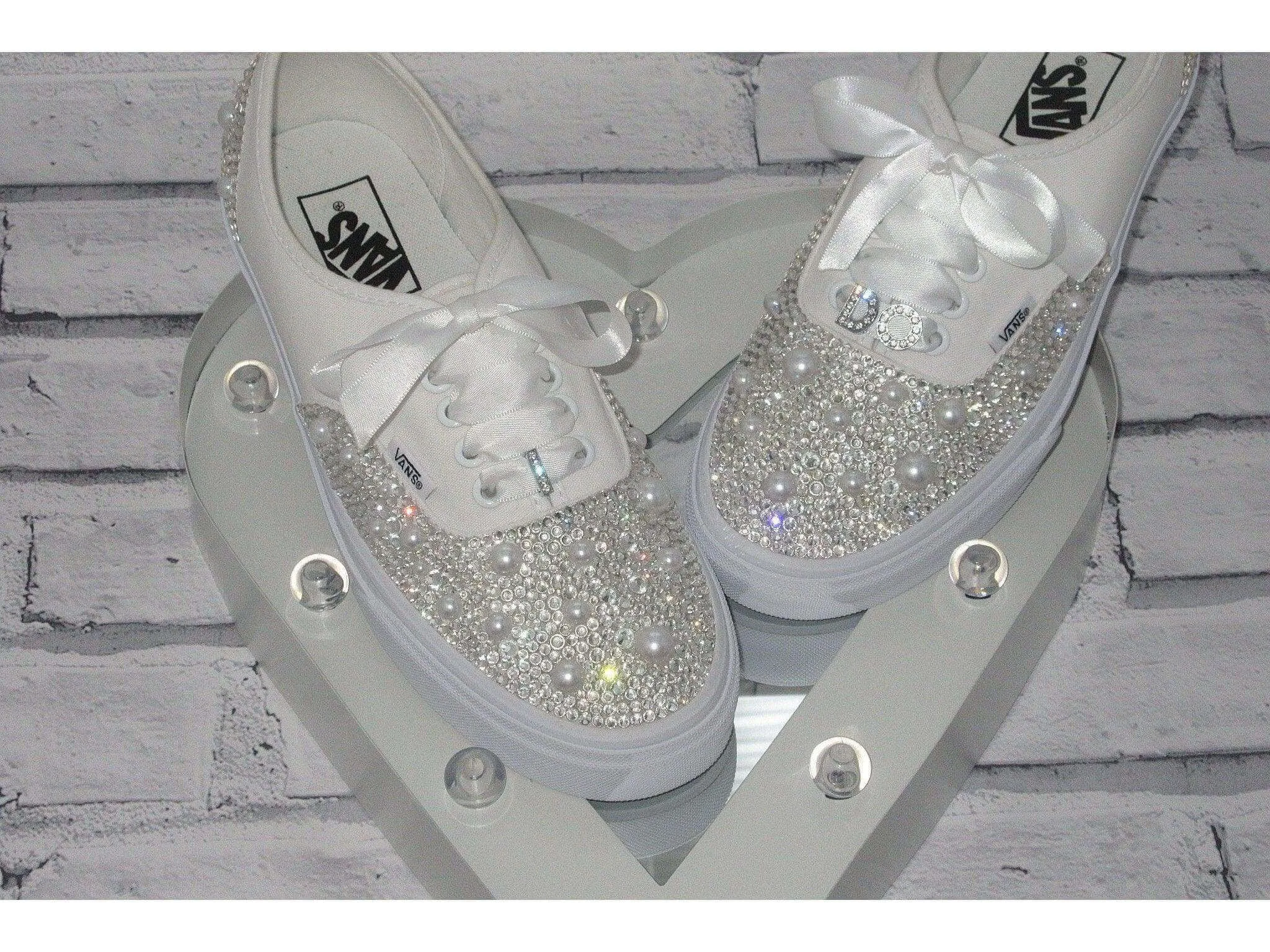 Crystal & Pearl Wedding "I Do" Vans, Wedding Trainers for Brides.