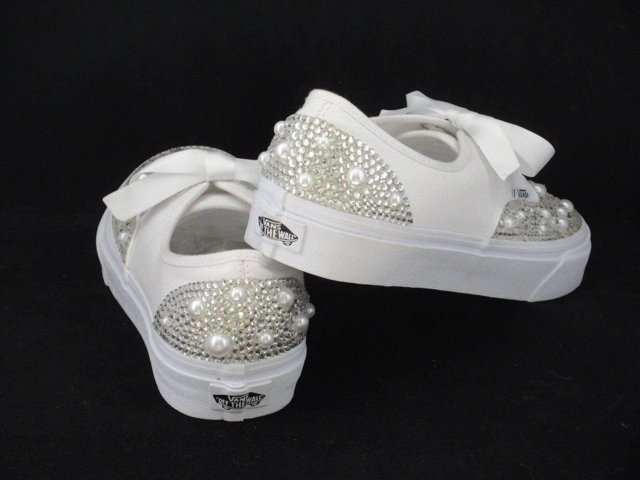 Crystal & Pearl Wedding "I Do" Vans, Wedding Trainers for Brides.