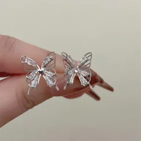 Diamond Butterfly Stud Earrings