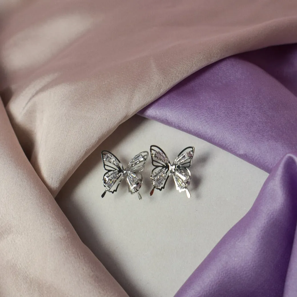 Diamond Butterfly Stud Earrings