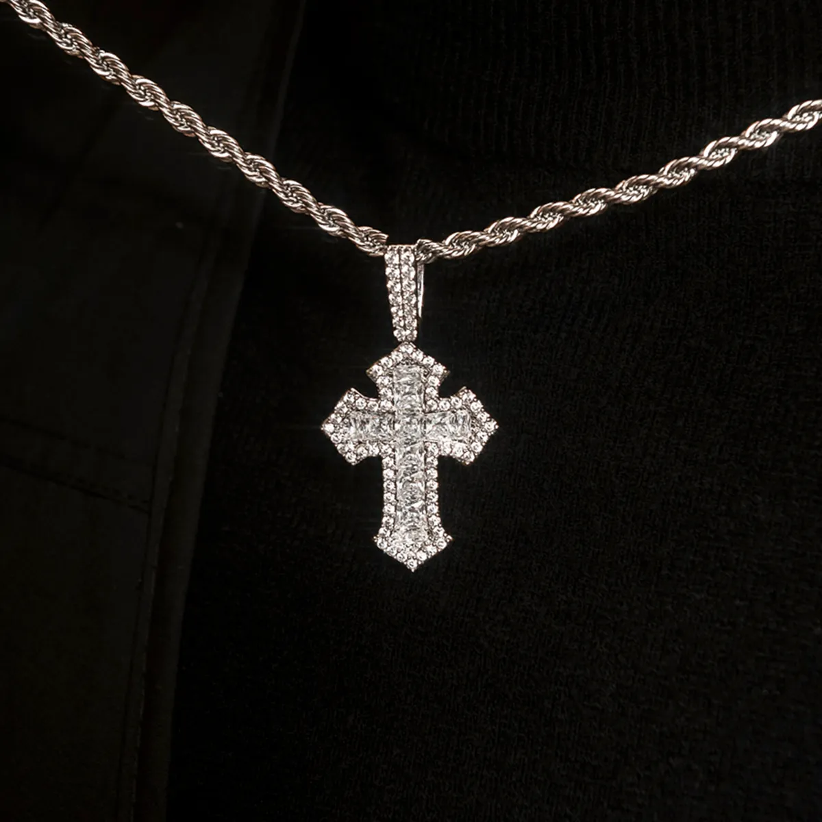 Diamond Gothic Cross Pendant