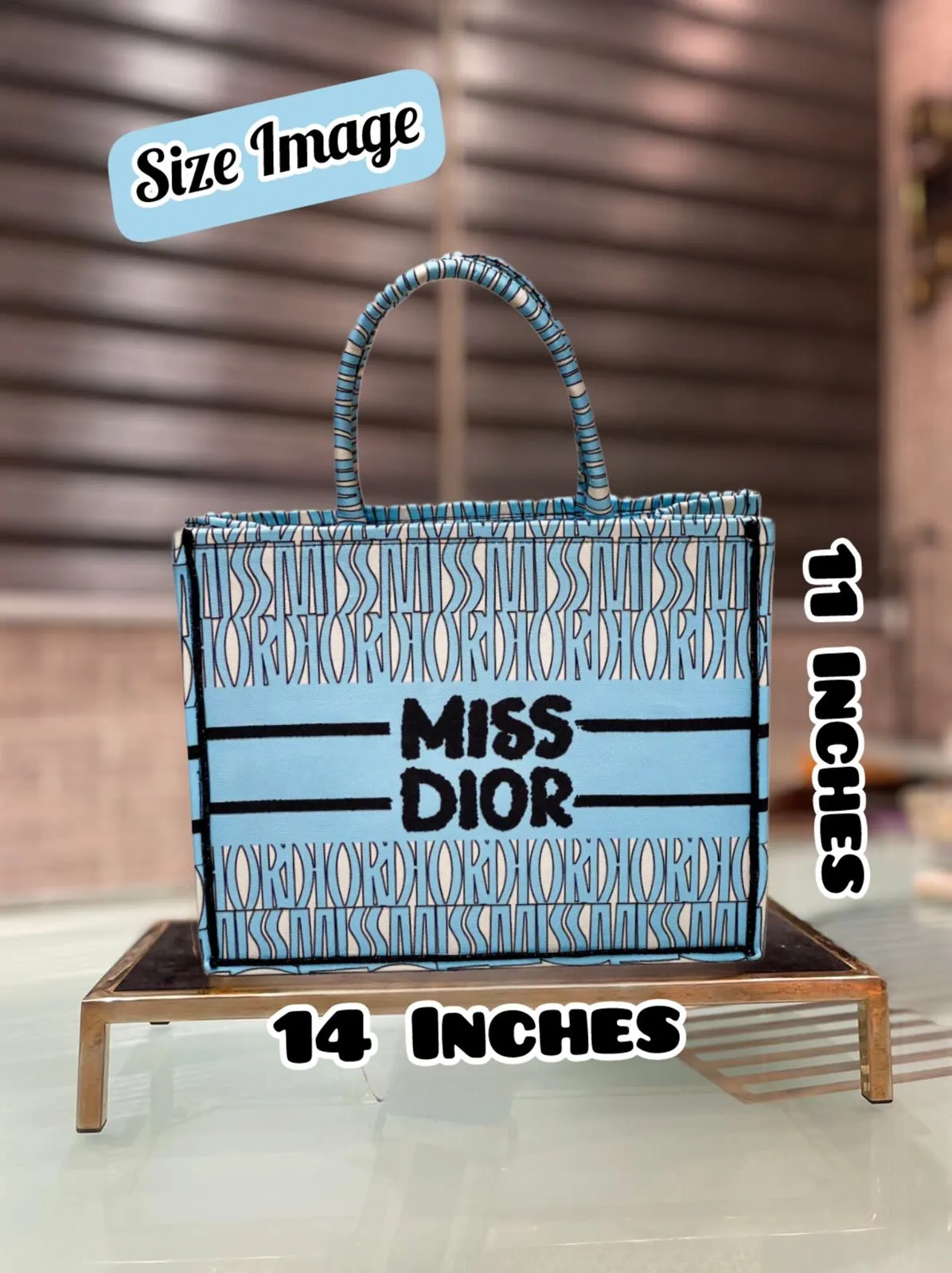 Dior-Inspired Book Tote with Miss Dior Graffiti (Black-2)