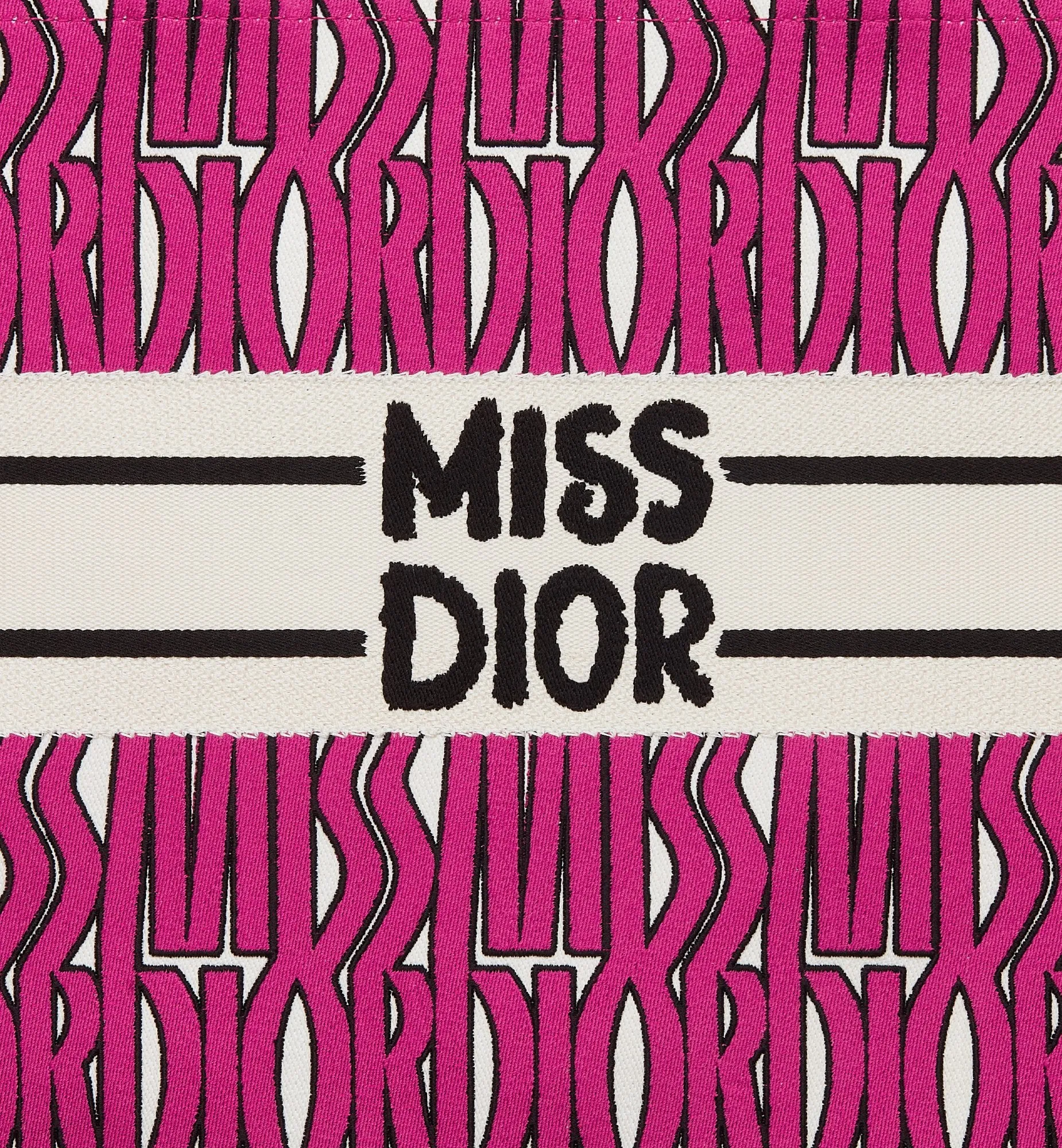 Dior-Inspired Book Tote with Miss Dior Graffiti (Pink-2)