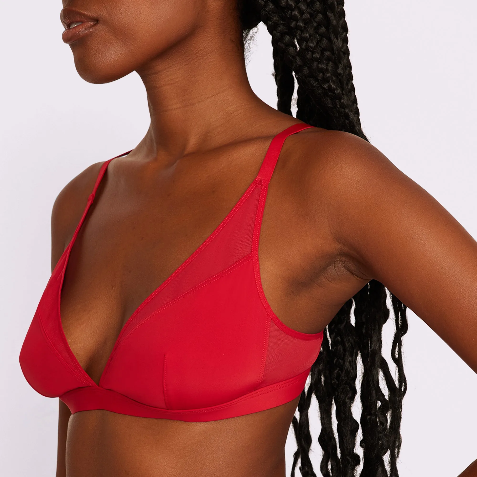 Dream Mesh Plunge Bralette | Ultra-Soft Re:Play | Archive (Red Velvet)