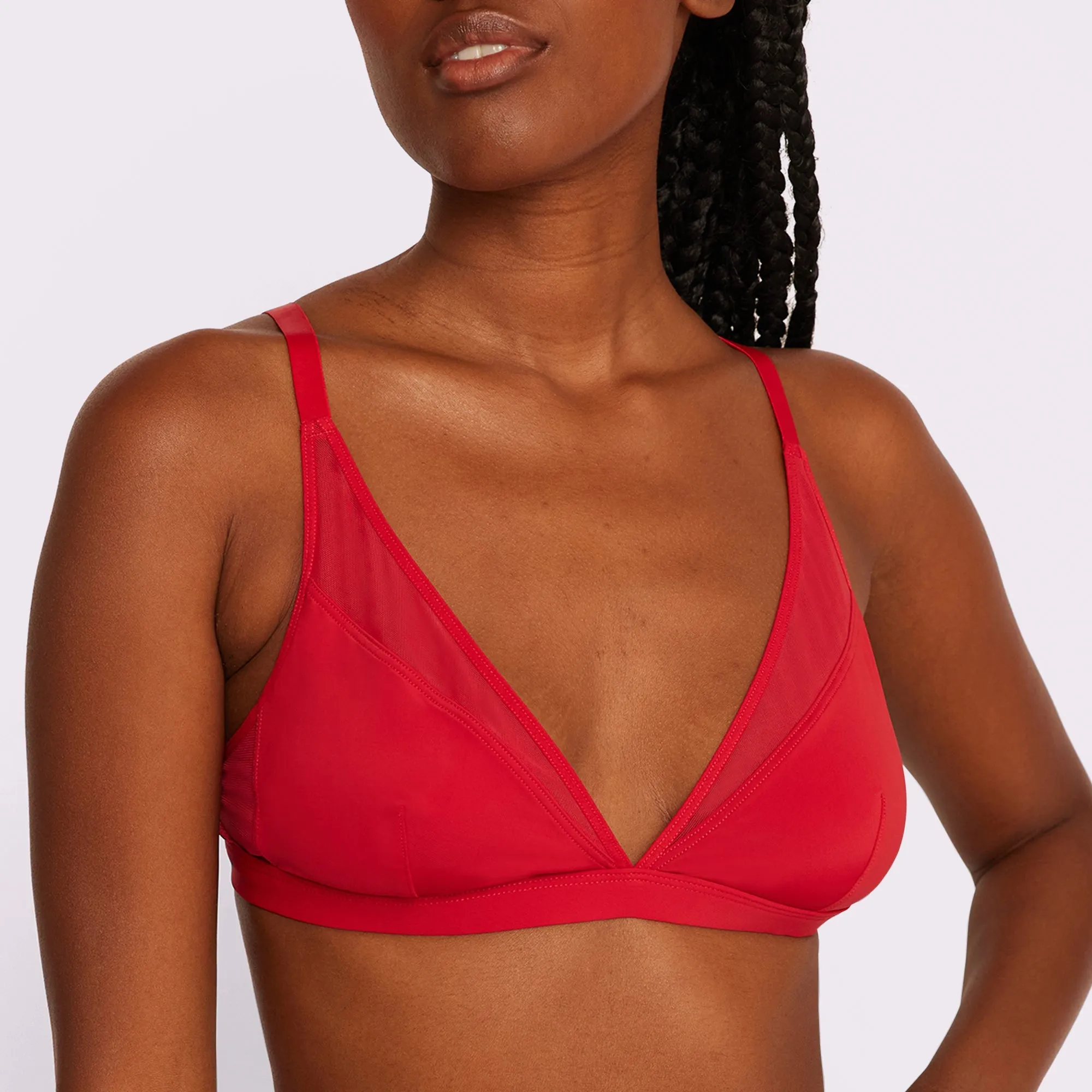 Dream Mesh Plunge Bralette | Ultra-Soft Re:Play | Archive (Red Velvet)