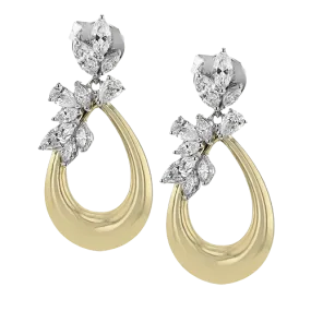 Drop Earrings in 18k Gold with Diamonds