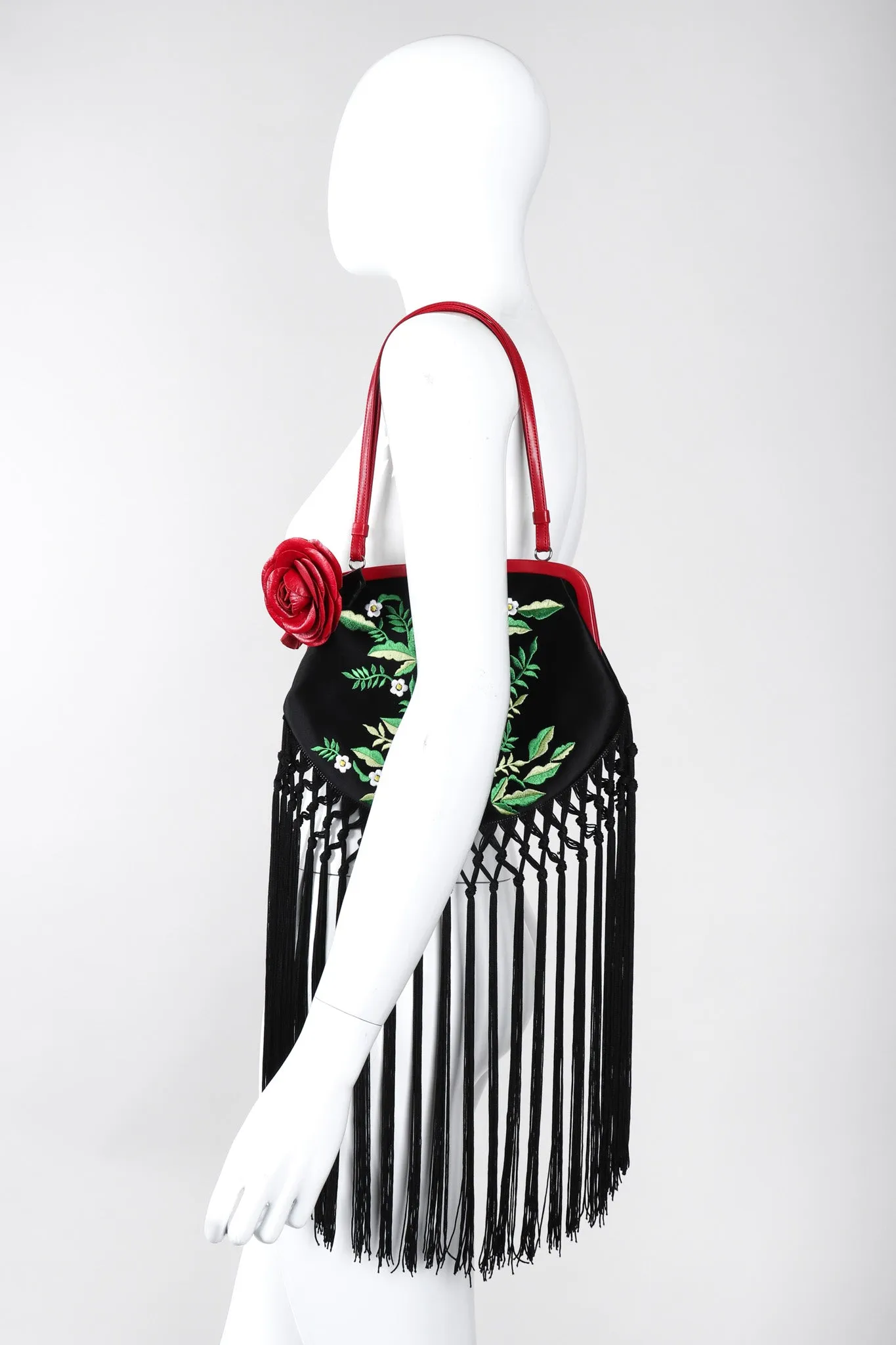 Embroidered Piano Shawl Frame Bag