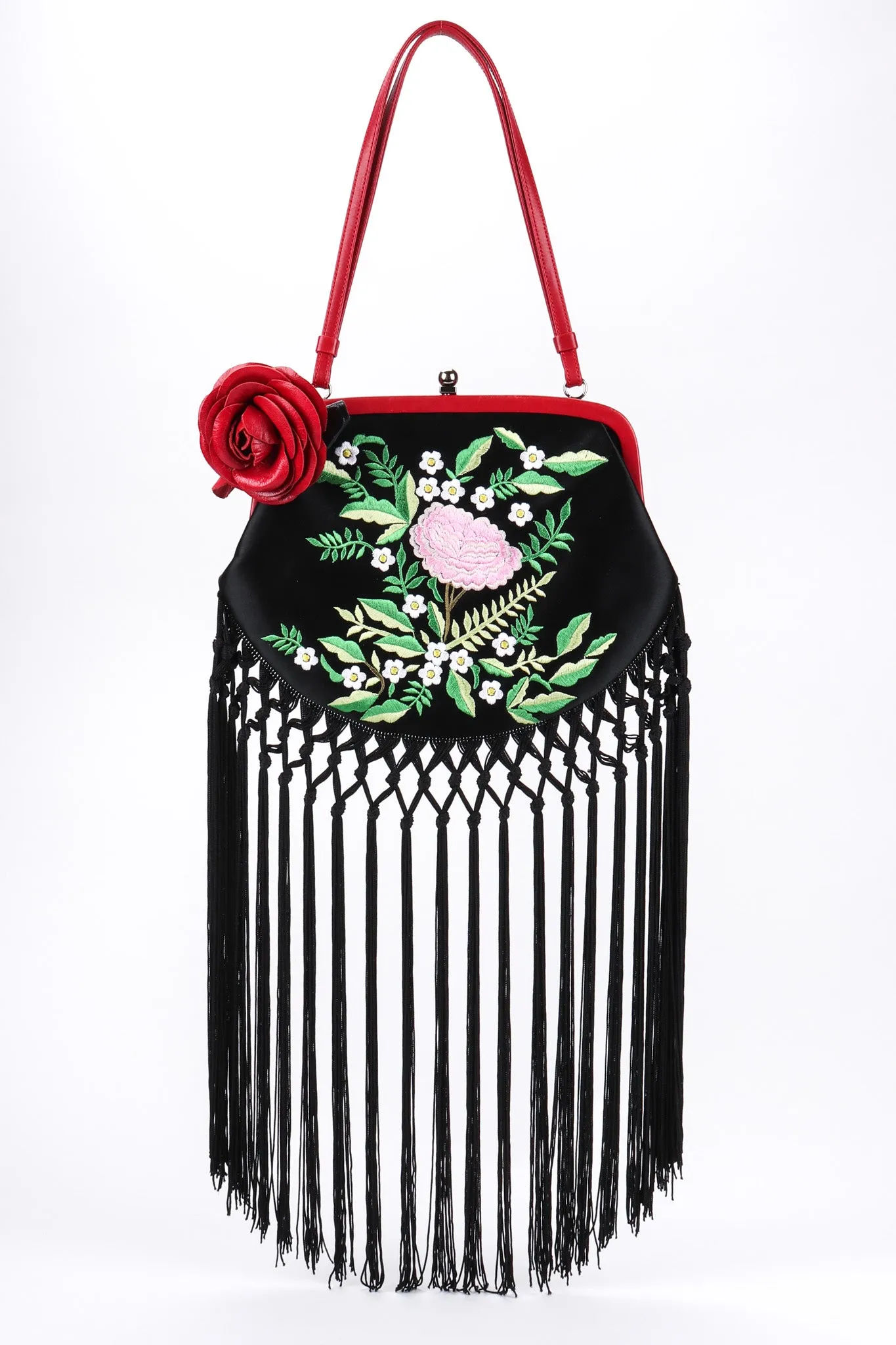 Embroidered Piano Shawl Frame Bag