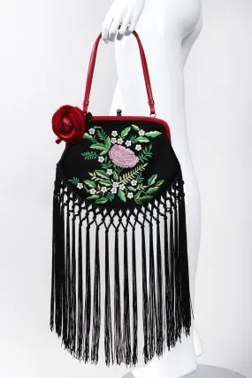 Embroidered Piano Shawl Frame Bag