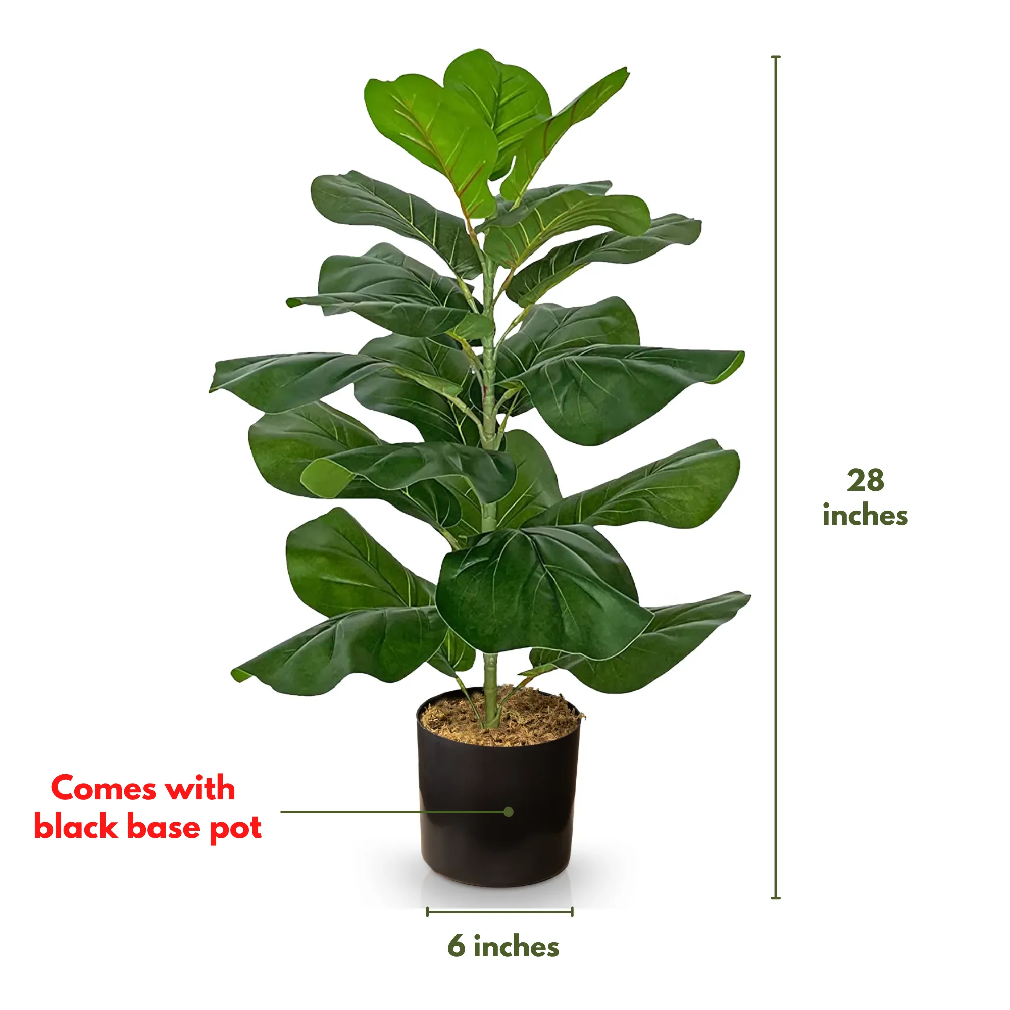 Faux Ficus Lyrata Plant 2.5 Feet