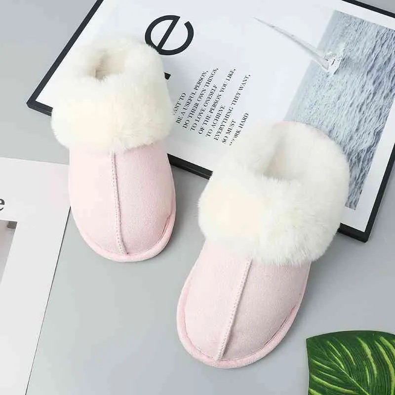 Faux Suede Center Seam Slippers