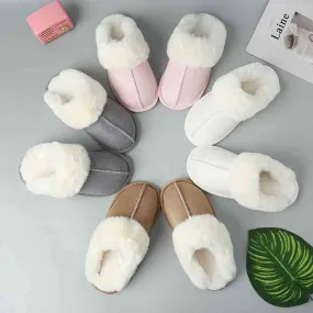 Faux Suede Center Seam Slippers