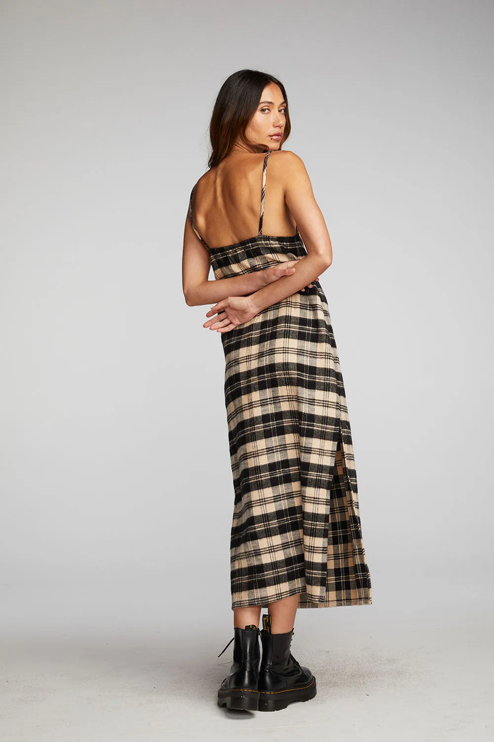 Flannel Midi Slip Dress