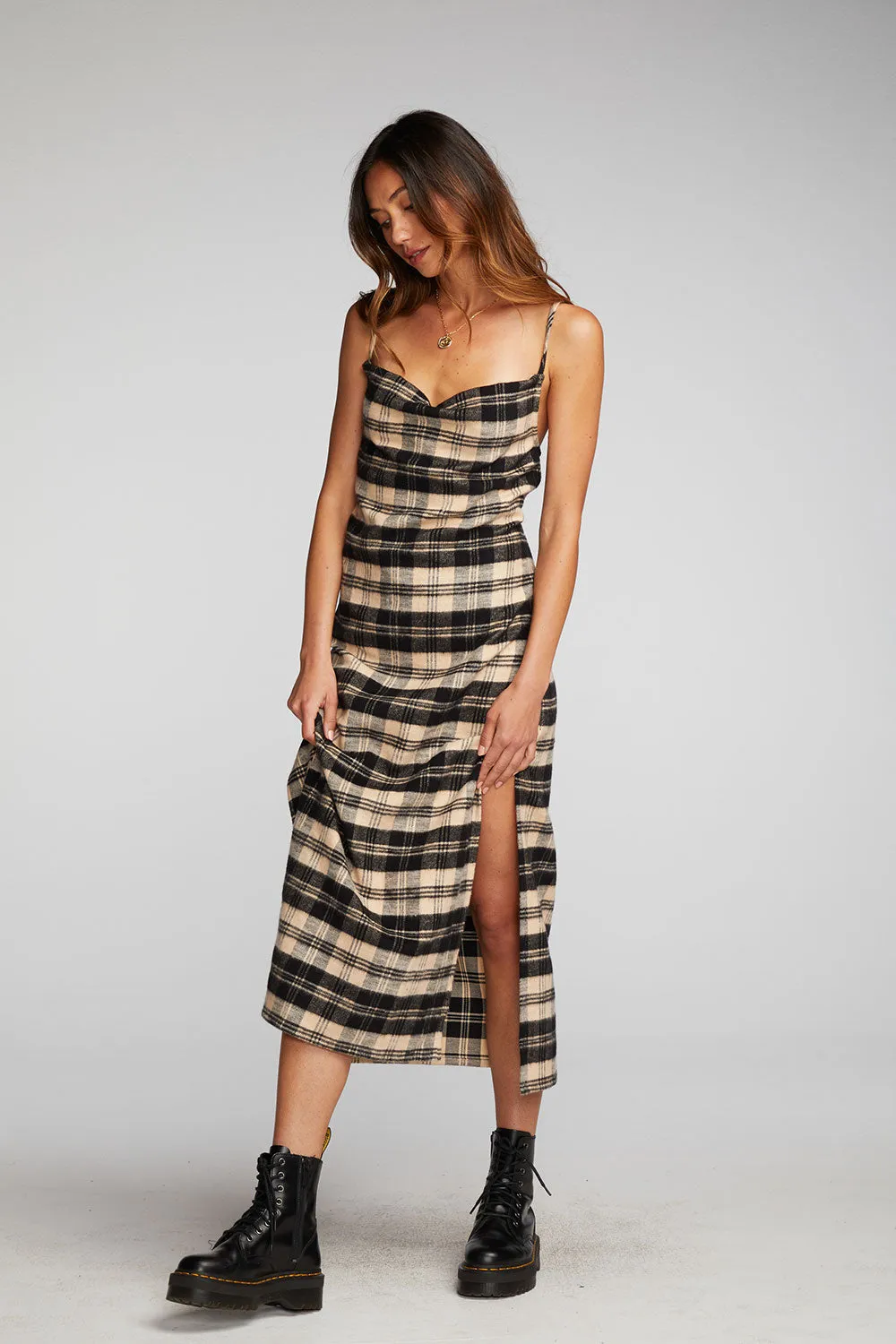 Flannel Midi Slip Dress