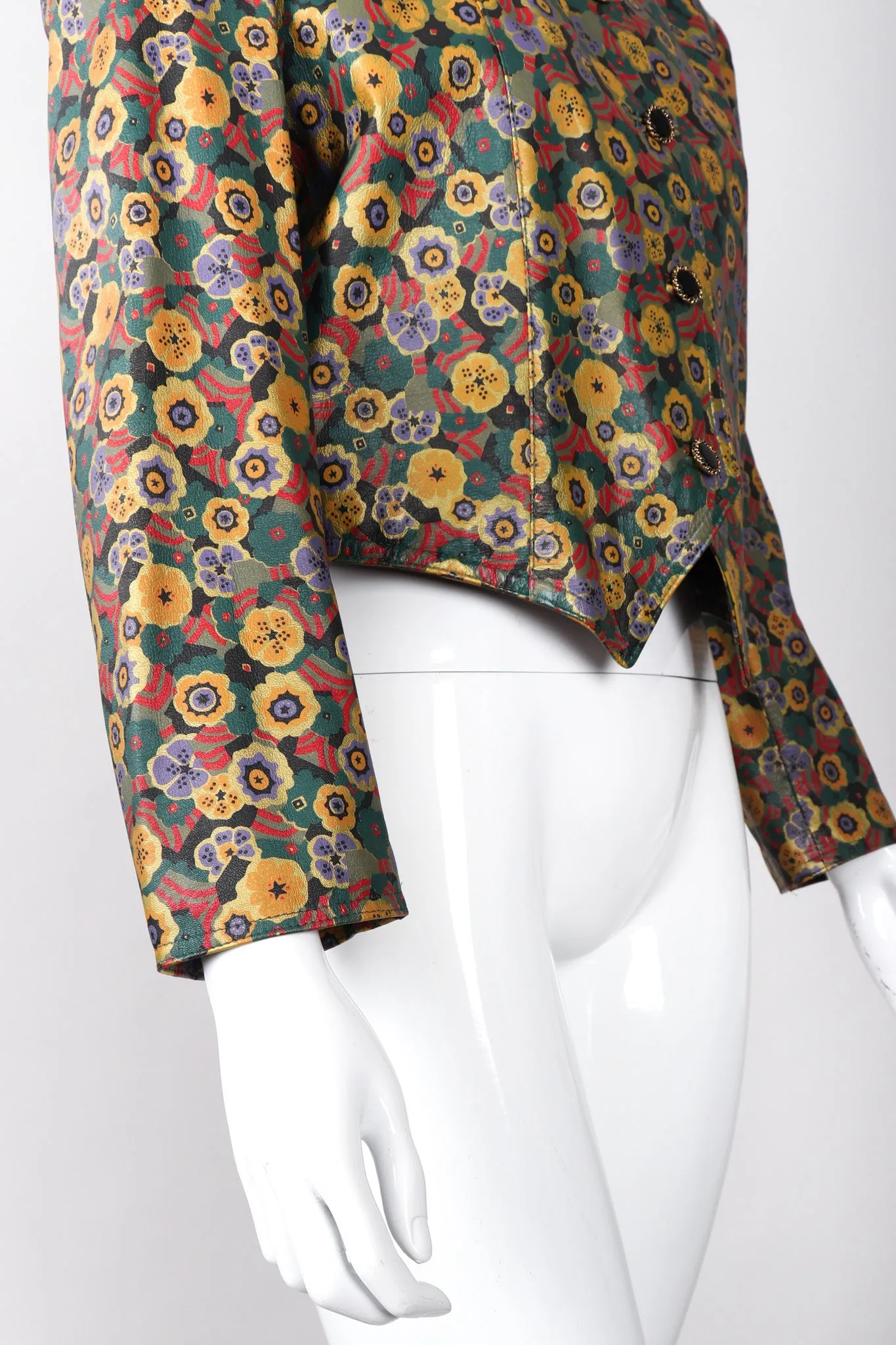 Floral Painted Leather Jacket