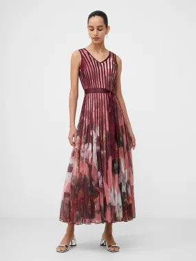 Floral Satin Panel Midaxi Dress