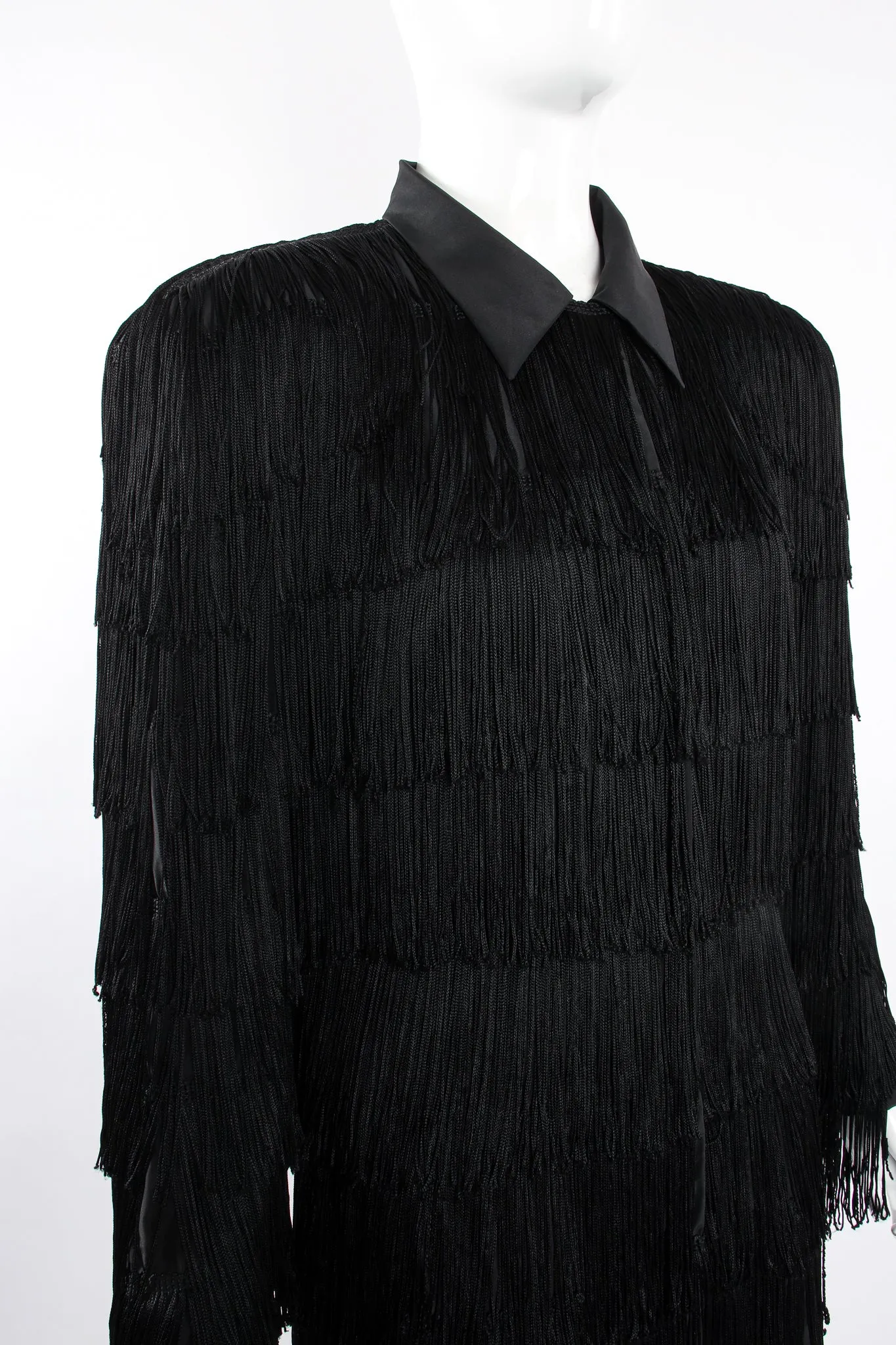 Fringed Shimmy Shirt Dress