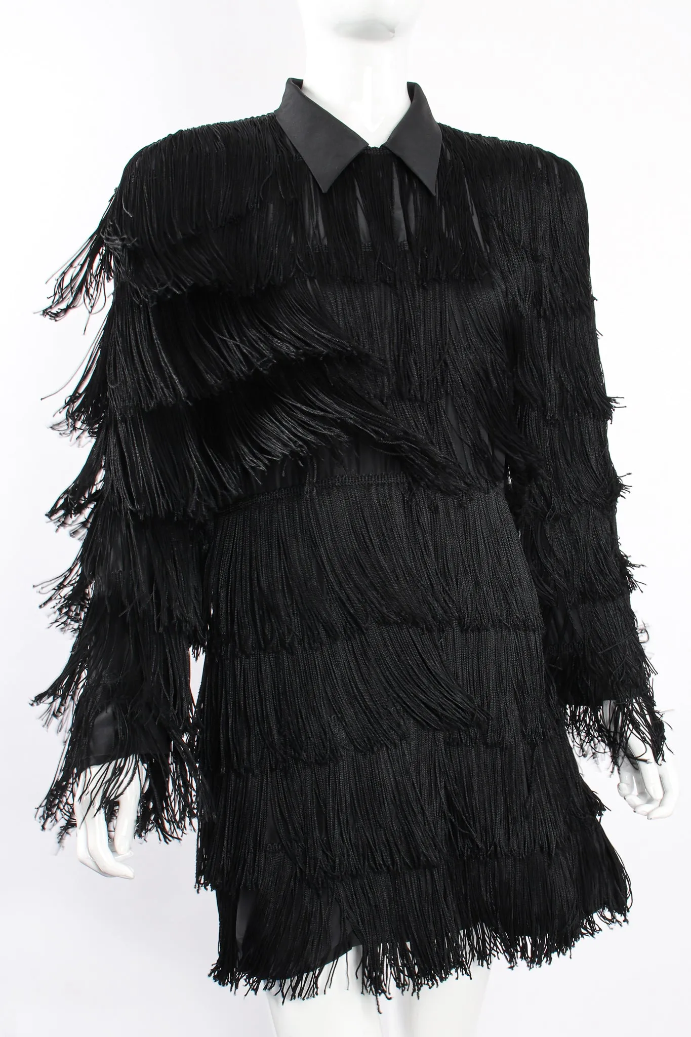 Fringed Shimmy Shirt Dress