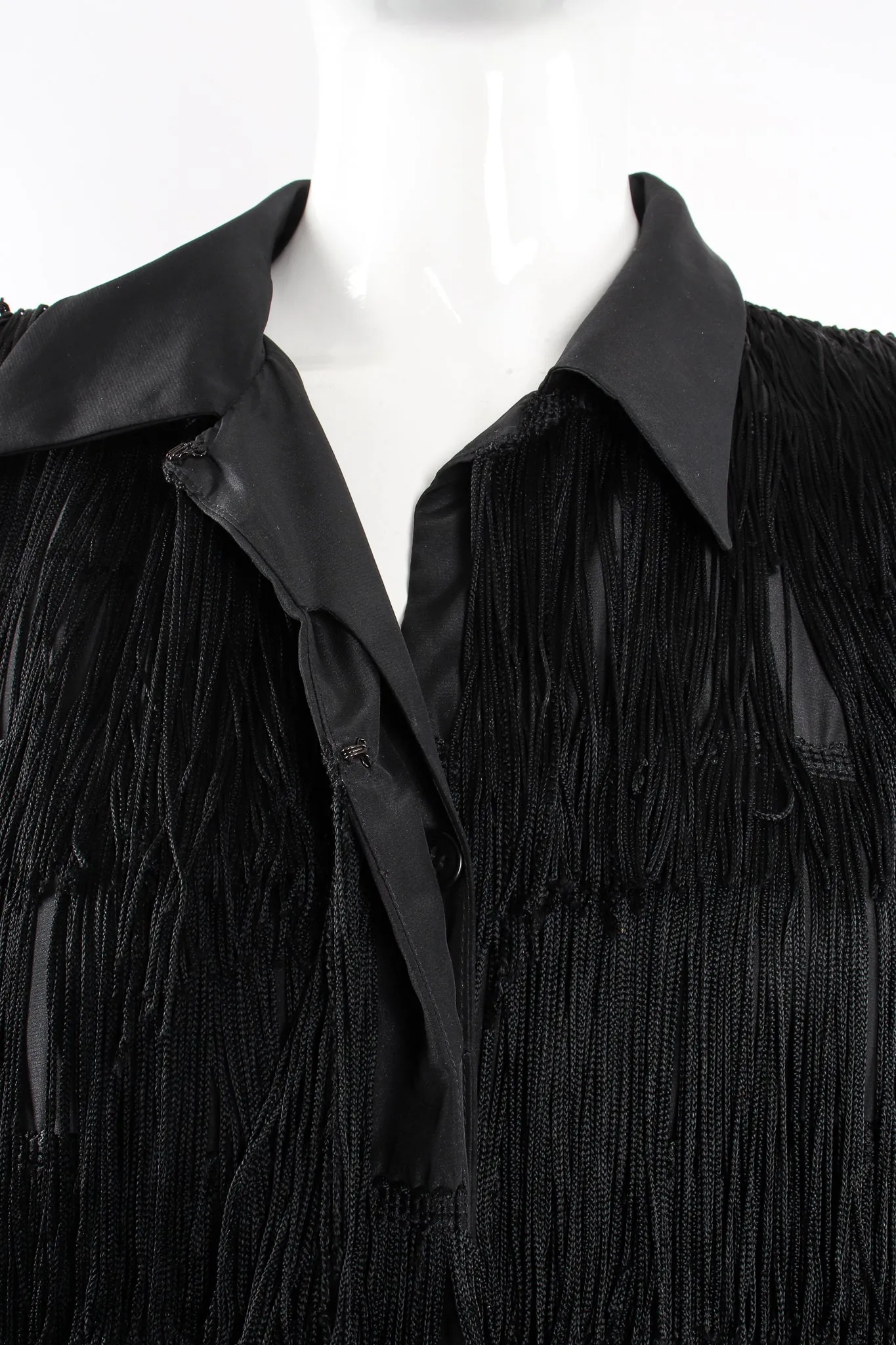 Fringed Shimmy Shirt Dress